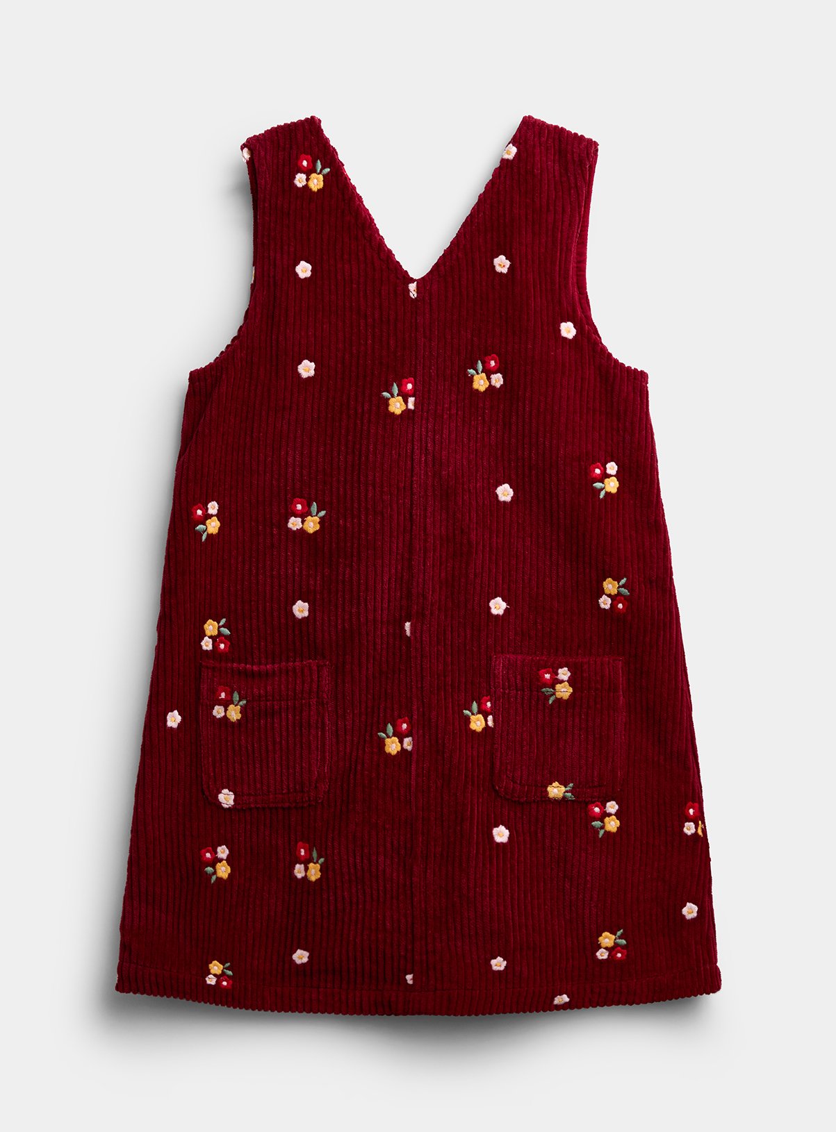 JOJO MAMAN BÉBÉ Chunky Cord Embroidered Pinny and Turtle Neck Top Dark Red 12-18 months - Image 4 thumbnail